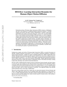 HOI-Dyn: Learning Interaction Dynamics for Human-Object Motion Diffusion