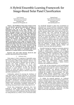 A Hybrid Ensemble Learning Framework for Image-Based Solar Panel Classification