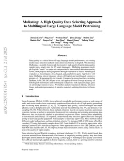 MuRating: A High Quality Data Selecting Approach to Multilingual Large Language Model Pretraining