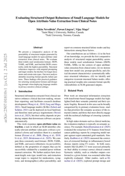 Evaluating Structured Output Robustness of Small Language Models for Open Attribute-Value Extraction from Clinical Notes