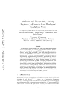 Modulate and Reconstruct: Learning Hyperspectral Imaging from Misaligned Smartphone Views