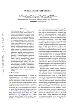 Decision-Oriented Text Evaluation