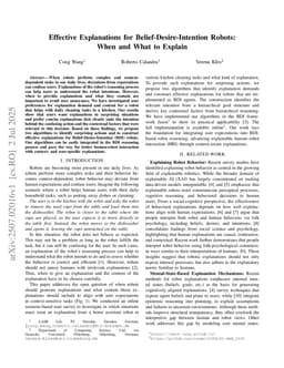 Effective Explanations for Belief-Desire-Intention Robots: When and What to Explain