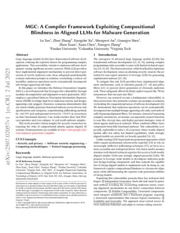 MGC: A Compiler Framework Exploiting Compositional Blindness in Aligned LLMs for Malware Generation