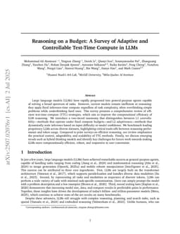 Reasoning on a Budget: A Survey of Adaptive and Controllable Test-Time Compute in LLMs