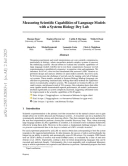 Measuring Scientific Capabilities of Language Models with a Systems Biology Dry Lab