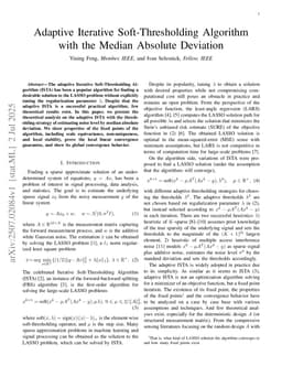 Adaptive Iterative Soft-Thresholding Algorithm with the Median Absolute Deviation