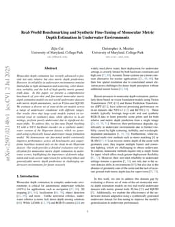 Underwater Monocular Metric Depth Estimation: Real-World Benchmarks and Synthetic Fine-Tuning