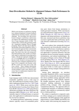 Data Diversification Methods In Alignment Enhance Math Performance In LLMs