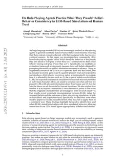 Do Role-Playing Agents Practice What They Preach? Belief-Behavior Consistency in LLM-Based Simulations of Human Trust