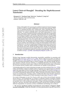 Latent Chain-of-Thought? Decoding the Depth-Recurrent Transformer