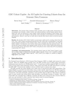 GDC Cohort Copilot: An AI Copilot for Curating Cohorts from the Genomic Data Commons