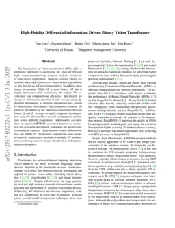 High-Fidelity Differential-information Driven Binary Vision Transformer