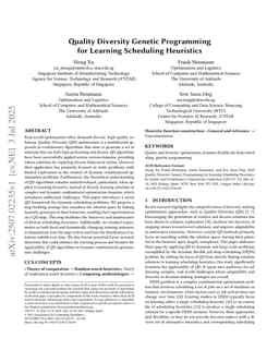 Quality Diversity Genetic Programming for Learning Scheduling Heuristics