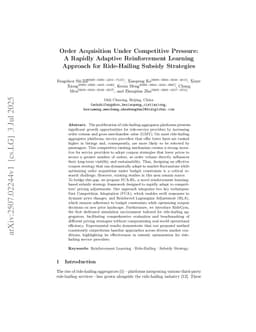 Order Acquisition Under Competitive Pressure: A Rapidly Adaptive Reinforcement Learning Approach for Ride-Hailing Subsidy Strategies