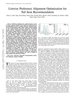 Listwise Preference Alignment Optimization for Tail Item Recommendation