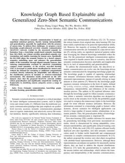 Knowledge Graph-Based Explainable and Generalized Zero-Shot Semantic Communications