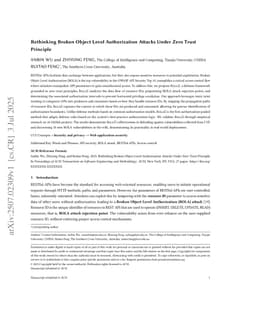 Rethinking Broken Object Level Authorization Attacks Under Zero Trust Principle