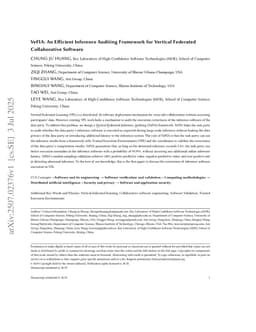VeFIA: An Efficient Inference Auditing Framework for Vertical Federated Collaborative Software