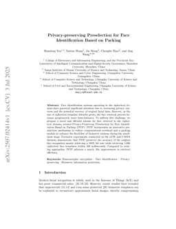 Privacy-preserving Preselection for Face Identification Based on Packing