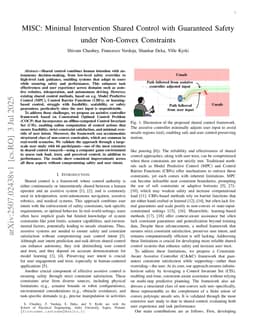 MISC: Minimal Intervention Shared Control with Guaranteed Safety under Non-Convex Constraints