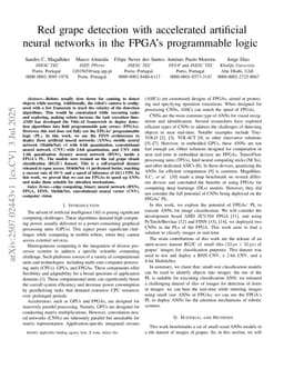 Red grape detection with accelerated artificial neural networks in the FPGA's programmable logic