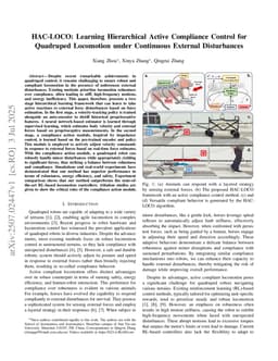 HAC-LOCO: Learning Hierarchical Active Compliance Control for Quadruped Locomotion under Continuous External Disturbances