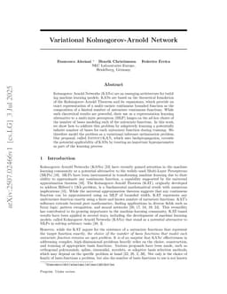 Variational Kolmogorov-Arnold Network