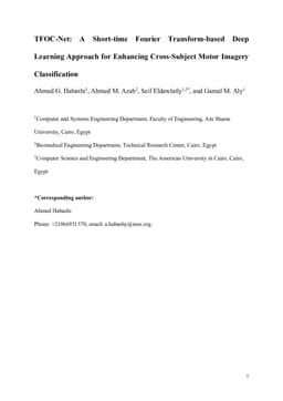 TFOC-Net: A Short-time Fourier Transform-based Deep Learning Approach for Enhancing Cross-Subject Motor Imagery Classification