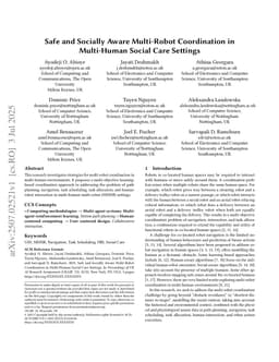 Safe and Socially Aware Multi-Robot Coordination in Multi-Human Social Care Settings