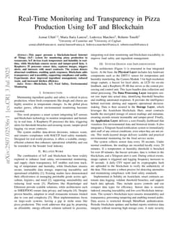Real-Time Monitoring and Transparency in Pizza Production Using IoT and Blockchain
