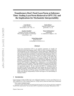 Transformers Don't Need LayerNorm at Inference Time: Scaling LayerNorm Removal to GPT-2 XL and the Implications for Mechanistic Interpretability
