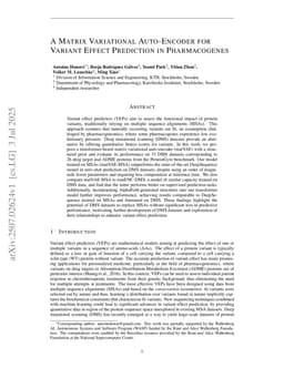 A Matrix Variational Auto-Encoder for Variant Effect Prediction in Pharmacogenes