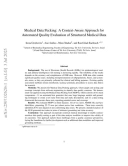 Medical Data Pecking: A Context-Aware Approach for Automated Quality Evaluation of Structured Medical Data