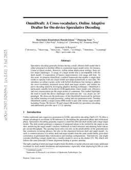 OmniDraft: A Cross-vocabulary, Online Adaptive Drafter for On-device Speculative Decoding