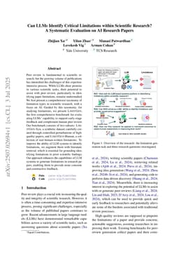 Can LLMs Identify Critical Limitations within Scientific Research? A Systematic Evaluation on AI Research Papers