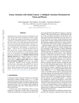 Linear Attention with Global Context: A Multipole Attention Mechanism for Vision and Physics