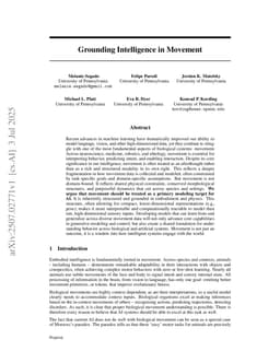 Grounding Intelligence in Movement