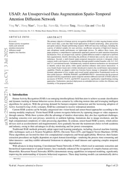USAD: An Unsupervised Data Augmentation Spatio-Temporal Attention Diffusion Network