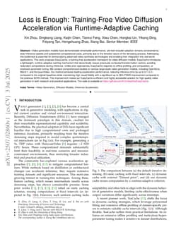 Less is Enough: Training-Free Video Diffusion Acceleration via Runtime-Adaptive Caching