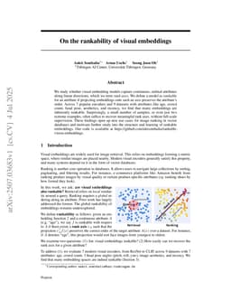 On the rankability of visual embeddings