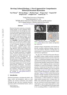 Reviving Cultural Heritage: A Novel Approach for Comprehensive Historical Document Restoration