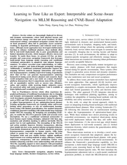 Learning to Tune Like an Expert: Interpretable and Scene-Aware Navigation via MLLM Reasoning and CVAE-Based Adaptation