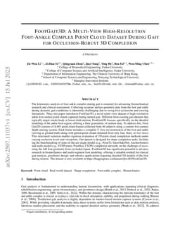 A Multi-View High-Resolution Foot-Ankle Complex Point Cloud Dataset During Gait for Occlusion-Robust 3D Completion