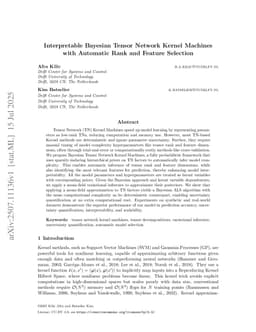 Interpretable Bayesian Tensor Network Kernel Machines with Automatic Rank and Feature Selection