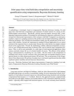 Joint space-time wind field data extrapolation and uncertainty quantification using nonparametric Bayesian dictionary learning