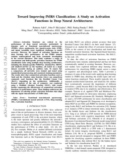 Toward Improving fNIRS Classification: A Study on Activation Functions in Deep Neural Architectures