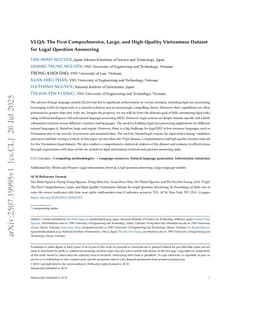 VLQA: The First Comprehensive, Large, and High-Quality Vietnamese Dataset for Legal Question Answering