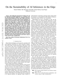 On the Sustainability of AI Inferences in the Edge