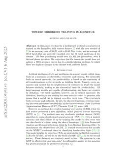 Toward Errorless Training ImageNet-1k